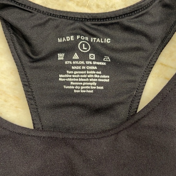 Italic | Aura Racerback Sports Bra | Black | Large - Picture 8 of 11
